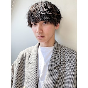 韓国風ツイスパ×マッシュウルフ清潔感無造作束感スタイル