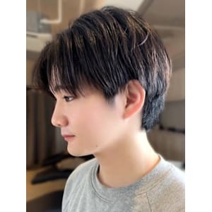 メンズショート ツーブロック マッシュ センターパート