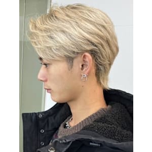 ホワイトブロンド アップバング ブリーチ ハイトーン 韓国 - Men's salon SEPT. 博多【メンズサロン セプト ハカタ】掲載中