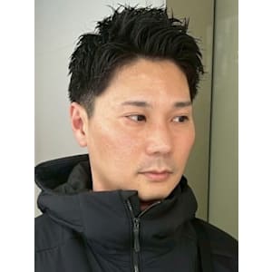 アップバング ツーブロック スパイキーショート ビジネス