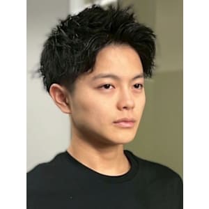 スパイキーショート アップバング 眉毛カット メンズカット