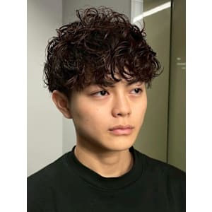 スパイラルパーマ 波巻きスパイラル ツーブロック 束感