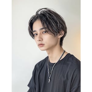 メンズカット センターパート 大人メンズ ニュアンスパーマ