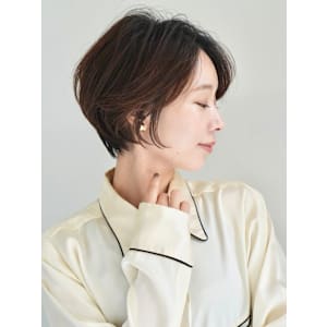 ショート・ボブ/丸顔/前髪あり/絶壁解消/40代/50代/