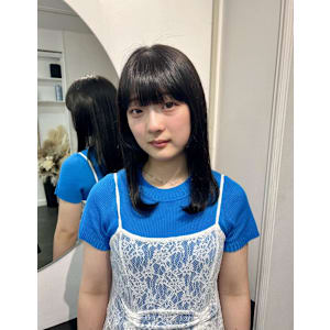 艶カラー/就活カラー/ブルーブラック/姫カット