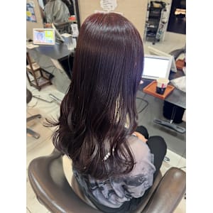 ブリーチなしカラー/ボルドーカラー/バーガンディ/池袋