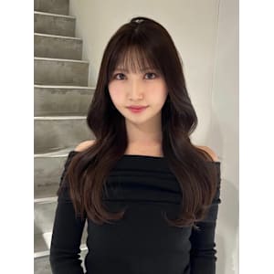 レイヤーカット前髪顔周りカットブリーチなしヘーゼルブラウン