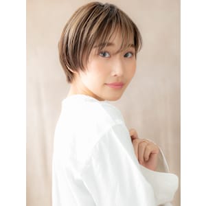 アンブレラカラーメンズライク丸みショートマッシュ20代30代