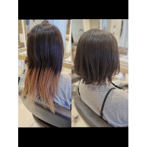 ロング→レイヤーボブのビフォーアフター