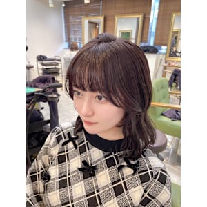 髪質改善/透明感カラー/顔まわりレイヤー/カット/韓国/前髪