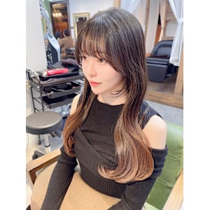 髪質改善/透明感カラー/顔まわりレイヤー/カット/韓国/前髪