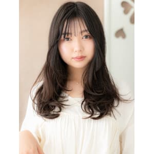 黒髪チャコールグレー小顔大人巻きゆるふわロング30代40代 - COVER HAIR bliss【カバーヘア ブリス】上尾/上尾西口店【カバーヘアブリス アゲオ アゲオニシグチテン】掲載中