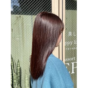 オーガニックカラー×ストレートロング×トリートメント