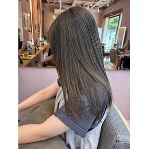 縮毛矯正/髪質改善/ブリーチカラー/ベージュ/暗めベージュ