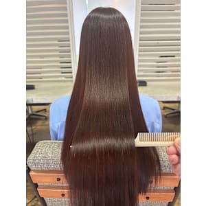 【酸性ストレート】艶デザイン　レッドブラウンカラー