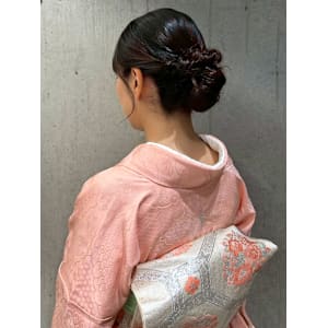 和装ヘアアレンジ 着付け 着物 ヘアセット お団子 アップ