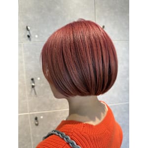 ブリーチ/チェリーレッド/ボブ