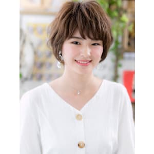 くせ毛風ミニボブ大人かわいい束感ショート　根本パーマ - COVER HAIR bliss【カバーヘア ブリス】上尾/上尾西口店【カバーヘアブリス アゲオ アゲオニシグチテン】掲載中