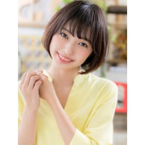 黒髪ヘルシースタイル前下がり小顔ミニボブ　ココアブラウン - COVER HAIR bliss【カバーヘア ブリス】上尾/上尾西口店【カバーヘアブリス アゲオ アゲオニシグチテン】掲載中