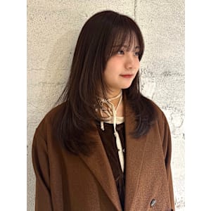 【YOKE】レイヤーロングブラウンベージュ顔周り髪質改善