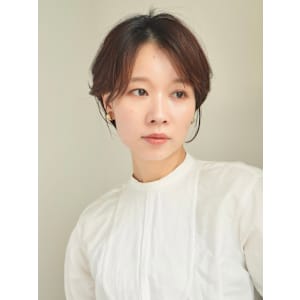 ショート・ボブ/丸顔/前髪あり/絶壁解消/40代/50代/