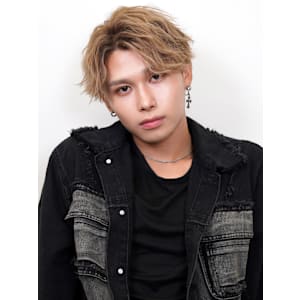 メンズ×ブリーチ×シャドウパーマ