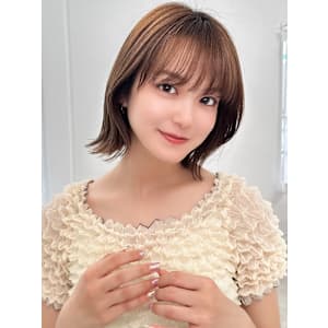 外ハネボブ×ブリーチなし×ヘーゼルブラウン