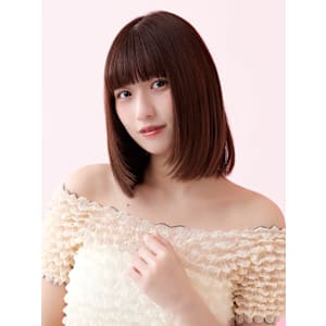 ブリーチなしダブルカラー×切りっぱなしボブ