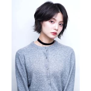 アッシュブラック 外ハネ くびれボブ 似合わせカット 20代 - 髪質改善 SEPT. 天神大名【カミシツカイゼン セプト テンジンダイミョウ】掲載中