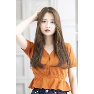 【Totia本通】斜めバング×レイヤーロング×アッシュオリー