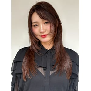 海外レイヤー　ハッシュカット　暖色ブラウン~*