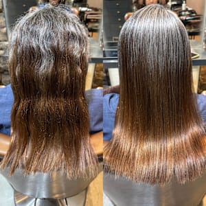 【圧倒的透明感】シルクストレート：毛先まで滑らかな指通り