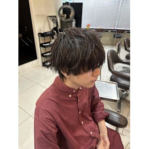 縦落ちツイストスパイラルパーマメンズパーマ波巻きツイスパ