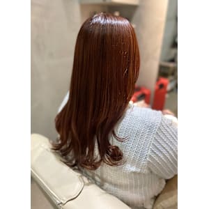 ピンクブラウン　艶髪レイヤー