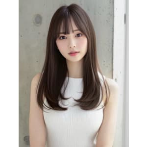 20代透明感カラー×レイヤーカット小顔アッシュブラウン