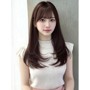 韓国風くびれヘア◎小顔前髪カット透明感カラー