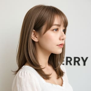 ★暖色系カラーとウェーブの大人ミディアム