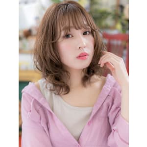 シースルーバングレイヤーカットロングウルフ　ウルフボブ