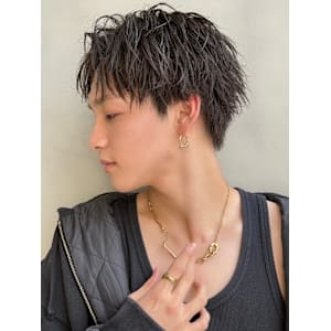 コンマバングセンターパート/ソフトツイストパーマ