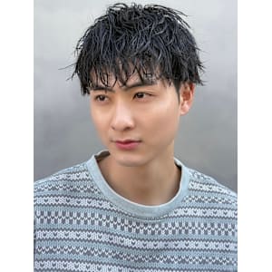 ダウンバング/緩め無造作パーマ/清潔感メンズショート