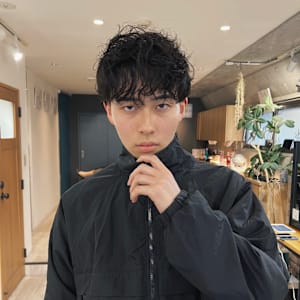 黒髪/ナチュラル/ラフニュアンスパーマ