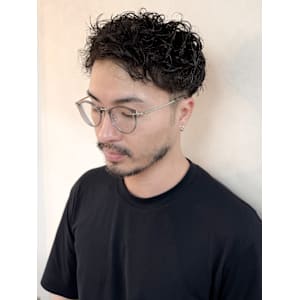 【メンズアップバング×無造作パーマ】