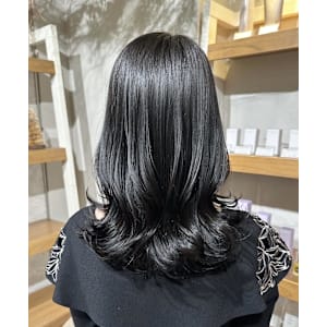 オーガニックカラー/ブルーブラック/艶カラー/髪質改善