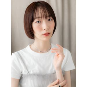 ワインレッド姫カット切りっぱなし小顔ショートボブ30代40代 - mod's hair【モッズヘア】越谷/越谷西口店【モッズヘア コシガヤ コシガヤニシグチテン】掲載中