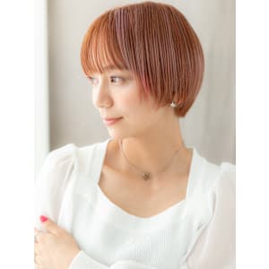 ペールオレンジベージュ小顔丸みショートマッシュ20代30代 - COVER HAIR bliss【カバーヘア ブリス】北浦和/北浦和西口店【カバー ヘア ブリス キタウラワ キタウラワニシグチテン】掲載中