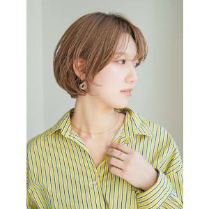 ショート・ボブ/丸顔/前髪あり/絶壁解消/40代/50代/