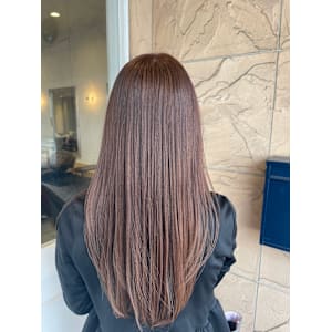 ロング　ピンクブラウン　レイヤー