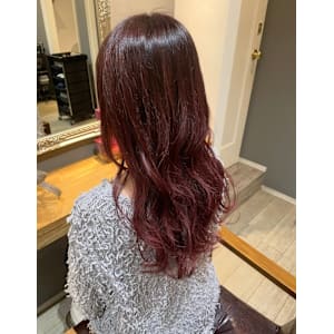 ロング　ワインレッドブラウン　ナチュラルカール - hair salon Rich【ヘアサロン リッチ】掲載中