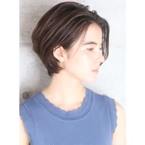 ショート・ボブ/面長/前髪なし/絶壁解消/40代/50代