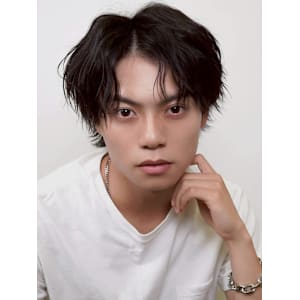 メンズカット×センターパート×ニュアンスパーマ